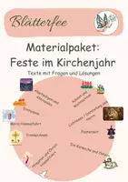 Vorschau - Arbeitsblätter - Feste im Kirchenjahr: Texte mit Fragen und Lösungen Materialpaket - Deckblatt