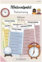 Vorschau - Aufgabenkarten - Materialpaket: Partnertraining (Zeitformen) - Deckblatt