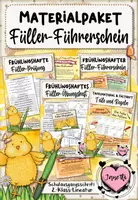Vorschau - Arbeitsblätter - Materialpaket: Frühlingshafter Füller-Führerschein | Schulausgangsschrift / SAS - Deckblatt