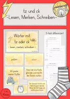 Vorschau - Arbeitsblätter - Lesen-Merken-Schreiben tz und ck Doppelkonsonanten Materialpaket differenziert - Deckblatt