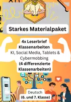 Vorschau - Fördermaterial/Inklusion - Leserbrief Klasse 7 Klassenarbeiten (4x) Deutsch - Deckblatt