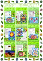 Vorschau - Stundenentwürfe - XXL Kunstprojekte Frühling & Ostern – Wachsendes Bundle für Kunstunterricht - Deckblatt