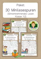 Vorschau - Arbeitsblätter - Sparpaket: 30 Minilesespuren Klasse 1-2 (sinnentnehmendes Lesen Grundschule Lesen) - Deckblatt