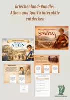 Vorschau - Stundenentwürfe - Griechenland-Bundle: Athen und Sparta interaktiv entdecken mit zwei interaktiven PDFs sowie Vergleichsblatt und Exit Ticket - Deckblatt
