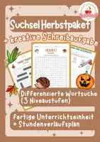 Vorschau - Stundenentwürfe - Suchsel Herbstpaket - Wortsuche + Schreibaufgabe (differenziert) - Deckblatt