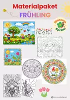 Vorschau - Mal- und Bastelvorlagen - Materialpaket Frühling - Deckblatt