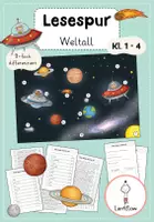Vorschau - Arbeitsblätter - Weltall Lesespur - Deckblatt