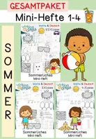 Vorschau - Stationenlernen - Sommer | Mathe & Deutsch Klasse 1-4 | Minihefte - Deckblatt