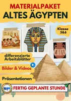 Vorschau - Arbeitsblätter - Altes Ägypten Materialpaket Klasse 5 6 | Differenziert & sofort einsetzbar Unterrichtsreihe Arbeitsblätter - Deckblatt