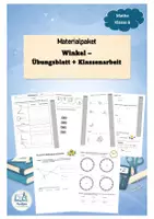 Vorschau - Arbeitsblätter - Materialpaket - Übungsblatt und Klassenarbeit Winkel - Deckblatt