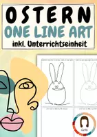 Vorschau - Unterrichtsreihen - Materialpaket One Line Art Ostern | Unterrichtseinheit - Deckblatt