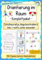 Vorschau - Stundenentwürfe - Orientierung im Raum – Komplettpaket für den Sachunterricht (Rallye, Wege beschreiben & links/rechts) - Deckblatt