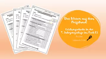 Vorschau - Arbeitsblätter - Materialpaket - Leistungschecks für die schriftlichen LFS im Fach ES - Deckblatt