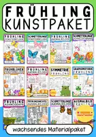Vorschau - Arbeitsblätter - Frühling Kunstunterricht - Deckblatt