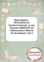 Vorschau - Arbeitsblätter - Materialpaket - Wimmelbild mit Gucklochmethode: zu den Anlauten ABDEFGHI mit differenziertem Material für die Klassen 1 bis 3 - Deckblatt