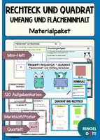 Vorschau - Spiele - Materialpaket: Flächeninhalt und Umfang von Rechtecken und Quadraten - Deckblatt