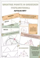 Vorschau - Arbeitsblätter - Wichtige Punkte im Dreieck Tafelmaterial (Materialpaket) - Deckblatt