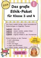 Vorschau - Arbeitsblätter - Das große Materialpaket: Ethik Klasse 3 und 4 - Deckblatt