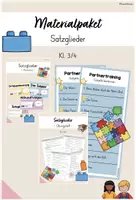 Vorschau - Arbeitsblätter - Materialpaket: Satzglieder bestimmen (Kl. 3/4) - Deckblatt