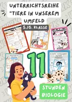 Vorschau - Arbeitsblätter - Wachsendes Materialpaket "Tiere in unserem Umfeld", 12 sorgenfrei Stunden- Biologie 5./6. Klasse - Deckblatt