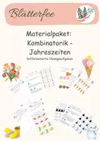 Vorschau - Arbeitsblätter - Kombinatorik - Jahreszeiten I differenzierte Übungsaufgaben: Materialpaket - Deckblatt