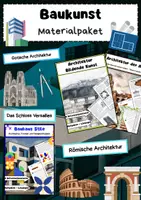 Vorschau - Arbeitsblätter - Baukunst Materialpaket: Architektur, Baustile & Zeichenübungen - Deckblatt