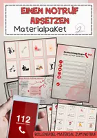 Vorschau - Arbeitsblätter - Notruf 112 im Unterricht – Materialpaket mit Rollenspiel, Bildkarten & Beobachtungsbogen - Deckblatt