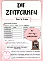 Vorschau - Arbeitsblätter - Materialpaket - die Zeiten Präsens, Präteritum, Futur 1, Perfekt - Deckblatt