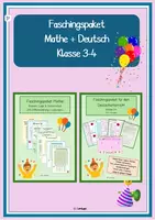 Vorschau - Arbeitsblätter - Fasching Escape Room & Rätselpaket Grundschule (Deutsch & Mathe) – Karneval Logik, Lesen & Knobeln - Deckblatt