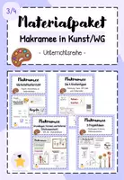 Vorschau - Stundenentwürfe - Materialpaket: Makramee in Kunst/WG (Unterrichtsreihe für 3/4) - Deckblatt