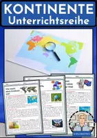 Vorschau - Arbeitsblätter - Kontinente unserer Erde – Unterrichtsreihe mit Infotexten, Aufgaben & Lösungen (Erdkunde Sek I) - Deckblatt