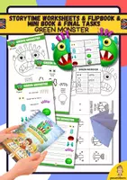 Vista previa - Hojas de trabajo - Green monster: Storytime Worksheets & flipbook & mini book & Final Tasks - Portada