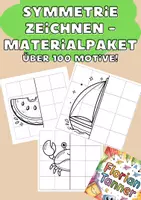 Vorschau - Mal- und Bastelvorlagen - Materialpaket Symmetrie zeichnen | GS | über 100 Motive! - Deckblatt