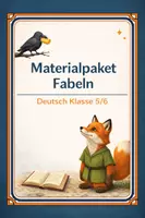 Vorschau - Arbeitsblätter - Thema Fabeln: DEIN Materialpaket (Deutsch 5/6) - Deckblatt
