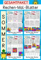 Vorschau - Arbeitsblätter - Rechenmalblätter | Rechnen und malen | Sommer | Mathe Klasse 1-4 - Deckblatt
