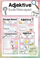 Vorschau - Arbeitsblätter - Materialpaket/Bundle: Adjektive (Kl-2-3) - Deckblatt