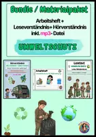 Vorschau - Arbeitsblätter - Materialpaket / Bundle - Umwelt, Müll (Lese-, Hörverständnis + Arbeitsheft) inkl. mp3 - Deckblatt