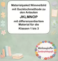 Vorschau - Arbeitsblätter - Materialpaket - Wimmelbild mit Gucklochmethode zu den Anlauten JKLMNOP mit differenziertem Material für die Klassen 1 bis 3 - Deckblatt