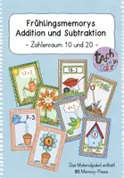 Vorschau - Stationenlernen - Materialpaket - Frühlingsmemorys - Addition und Subtraktion bis 20 - Deckblatt