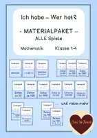 Vorschau - Spiele - Materialpaket Ich habe wer hat Alle Spiele Mathematik Klasse 1-4 - Deckblatt