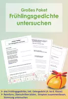 Vorschau - Arbeitsblätter - Großes Paket: Frühlingsgedichte untersuchen: "Schöner Frühling" / "Frühlings Begrüßung" / "Das Osterei" (Klasse 4-6, inkl. Lösungen) - Deckblatt