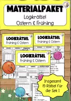 Vorschau - Arbeitsblätter - Materialpaket Logikrätsel Sek I Deutsch Ostern & Frühling - Deckblatt