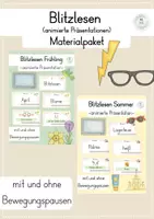 Vorschau - Präsentationen/Tafelbilder - Blitzlesen (animierte Präsentationen) - wachsendes Materialpaket - Deckblatt