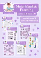 Vorschau - Mal- und Bastelvorlagen - Wachsendes Materialpaket: Fasching & Karneval & Fastnacht - Deckblatt