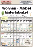 Vorschau - Arbeitsblätter - Wohnen im Haus Möbel Materialpaket - Arbeitsblätter Bildkarten Spiele - DaZ DaF Grundschule - Deckblatt