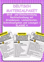 Vorschau - Arbeitsblätter - Materialpaket Groß- und Kleinschreibung – 3 Übungshefte mit Grundwissen, Lückentexten, Schreibaufgaben und Lösungen Klasse 4 - Deckblatt