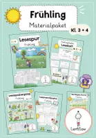 Vorschau - Arbeitsblätter - Frühling-Paket: Lesespur, Leseheft, Leseverständnis | Kl. 3 + 4 - Deckblatt