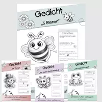 Vorschau - Mal- und Bastelvorlagen - Materialpaket Faltgedichte Frühling - Deckblatt