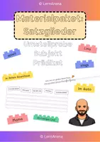Vorschau - Arbeitsblätter - Materialpaket: Satzglieder Klasse 3/4 – Einführung Übungsheft | Umstellprobe, Subjekt, Prädikat & zweiteilige Prädikate - Deckblatt