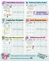 Vorschau - Arbeitsblätter - Materialpaket: Rechendreiecke Klasse 1 | ZR 10 & 20 | Strategien & Übungen - Deckblatt